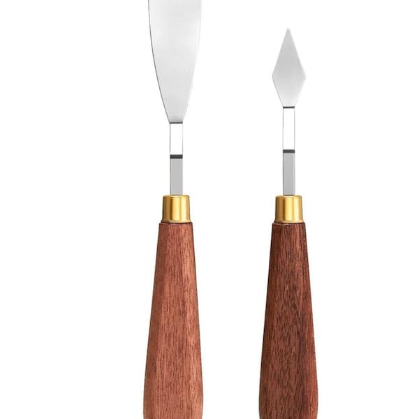 2 Pieces Palette Knife Set Paint Scraper Putty Knife Stainless Steel  Spatula palette knife