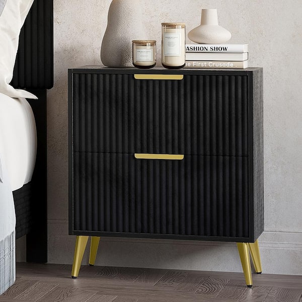 NEW CLASSIC HOME FURNISHINGS New Classic Furniture Kailani Black 2-Drawer Nightstand