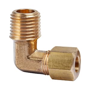 1/4 in. O.D. x 1/4 in. MIP Brass Compression 90-Degree Elbow Fitting (25-Pack)