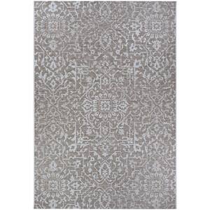 Monte Carlo Palmette Mushroom-Ivory 5 ft. 10 in. x 9 ft. 2 in. Indoor/Outdoor Area Rug
