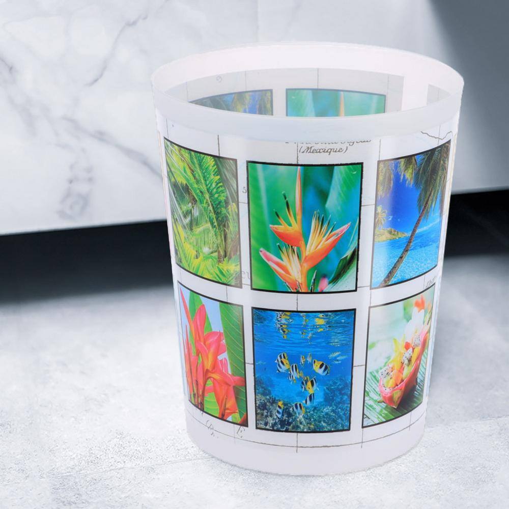Tropical Paradise Decorative Plastic Waste Basket – 4.5L