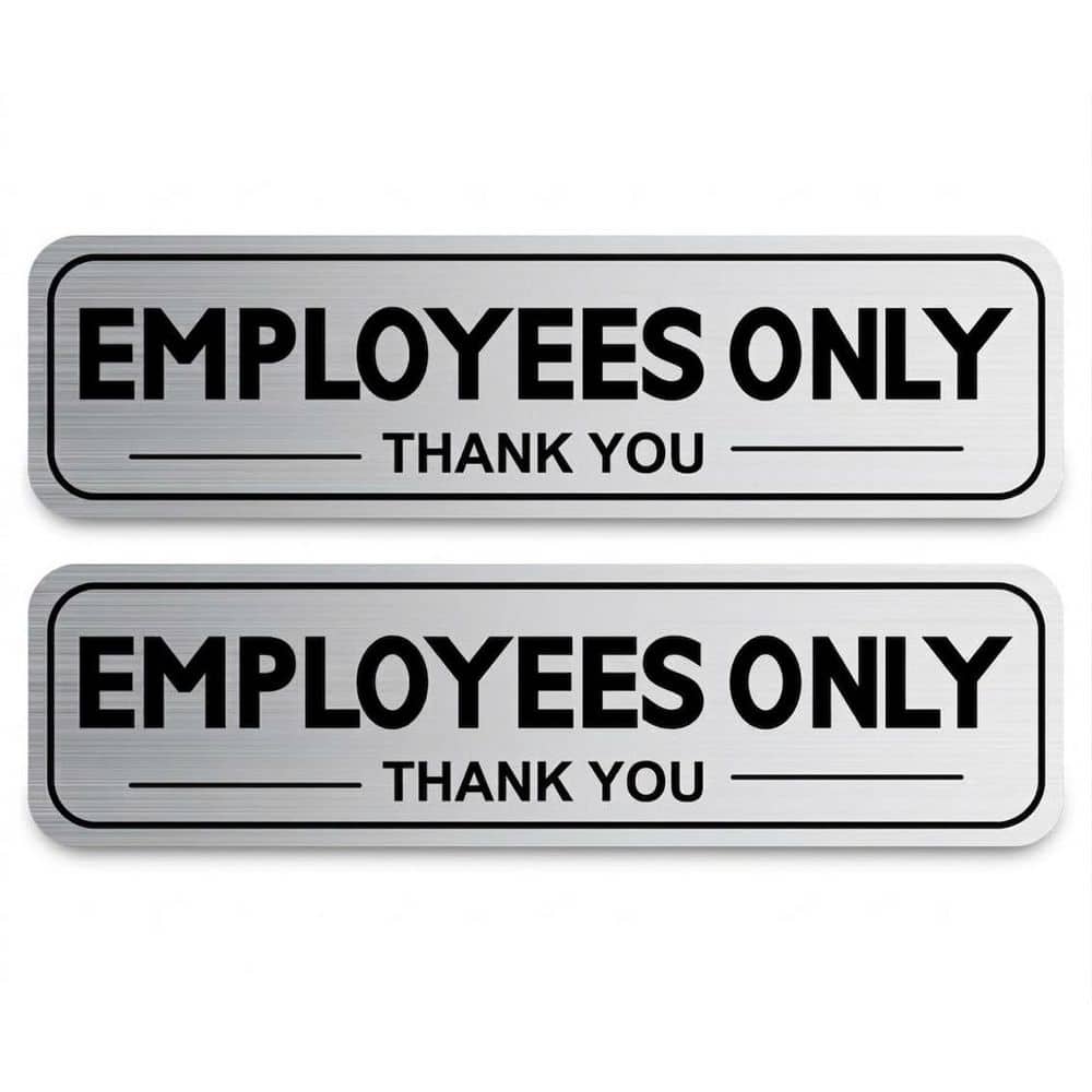 2pcs Metal-Like Brushed Silver Back Adhesive Waterproof Fade Resistant Vinyl Employees Only Door Wall Signboard price history on PriceWatchPro