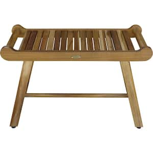 Caroline Teak Shower Bench with Handles in Natural Finish ( 20 in X 14 in X 30 in )