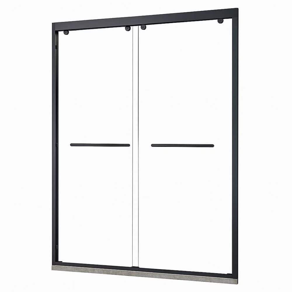 56 in. - 60 in. W x 75 in. H Double Sliding Shower Door in Matte Black with Clear Glass with Soft Close and Easy price history on PriceWatchPro