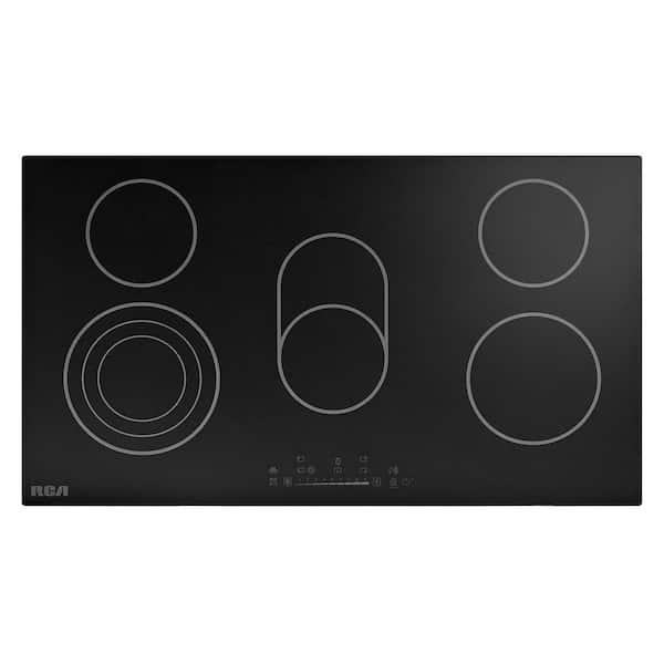 36 in. Sterling Collection Drop-In Electric Ceramic Glass Cooktop, 5 Burners, Triple Zone Element, Sync Burner, Black