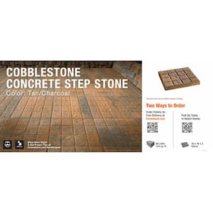 Paper Sample Only: 16 in. x 16 in. Charcoal/Tan Cobblestone Concrete Step Stone Sample Board (1-Piece)
