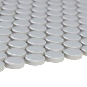 Cascades Flint 12.5 in. x 11.5 in. Penny Round Matte Porcelain Mesh-Mounted Mosaic Tile (1.00 sq. ft./Each)