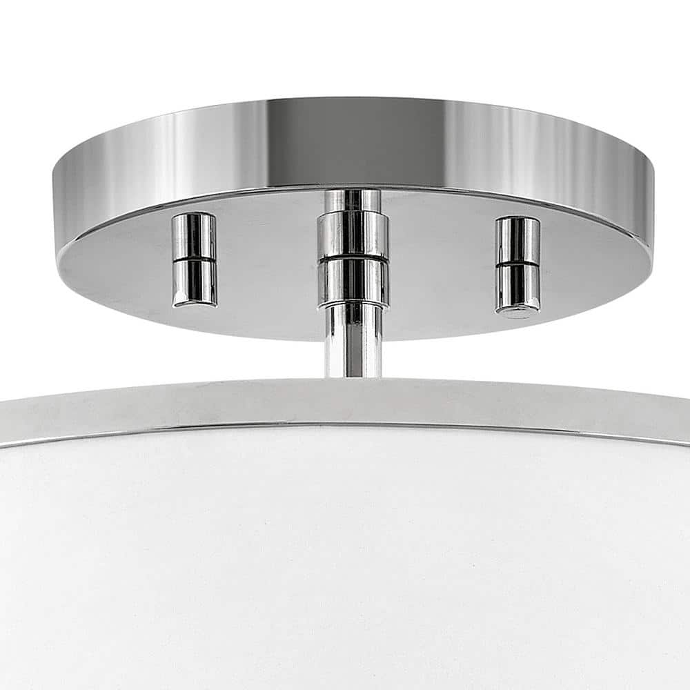 Elegant 2-Light Polished Nickel Drum LED Semi-Flush Mount