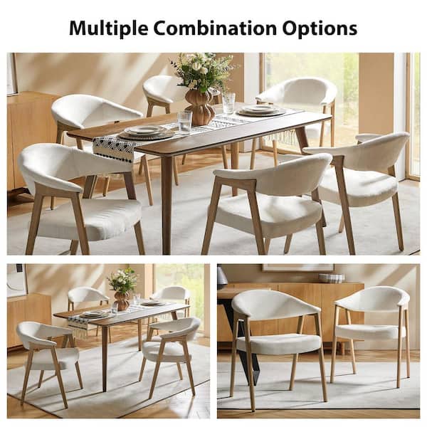JAYDEN CREATION Elisa Ivory Polyester Mid-Century Modern Dinning