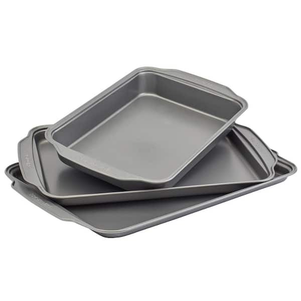  Farberware Bakeware Steel Nonstick Toaster Oven Pan Set,  4-Piece Baking Set, Gray : Home & Kitchen