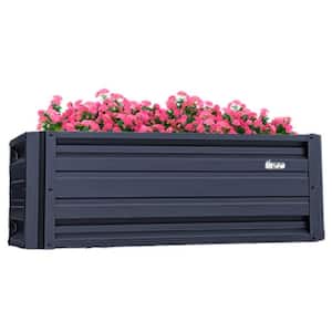 24 inch by 48 inch Rectangle Sunset Blue Metal Planter Box