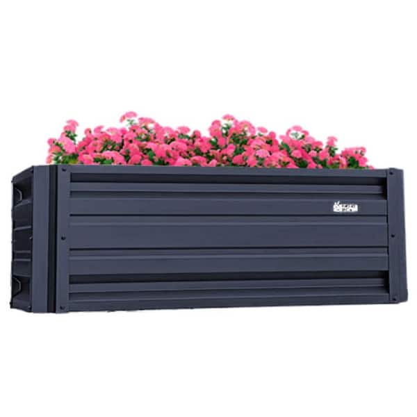 ALL METAL WORKS 24 inch by 48 inch Rectangle Sunset Blue Metal Planter Box