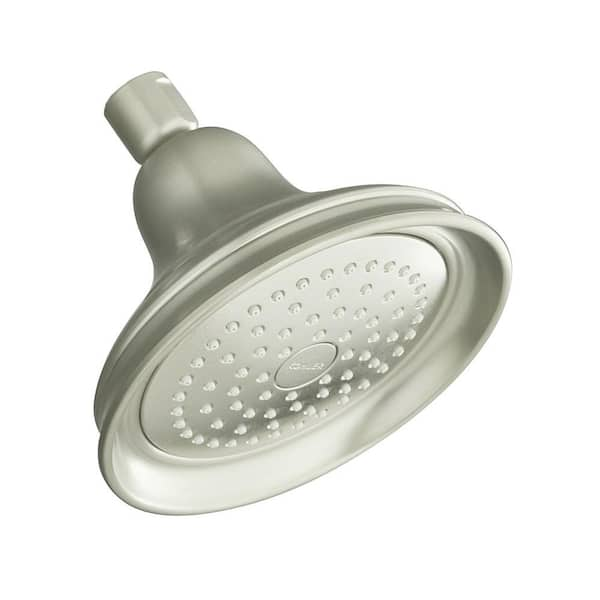 KOHLER Bancroft 1-Spray 5.5 in. Single Wall Mount Fixed Rain Shower Head in Vibrant Brushed Nickel