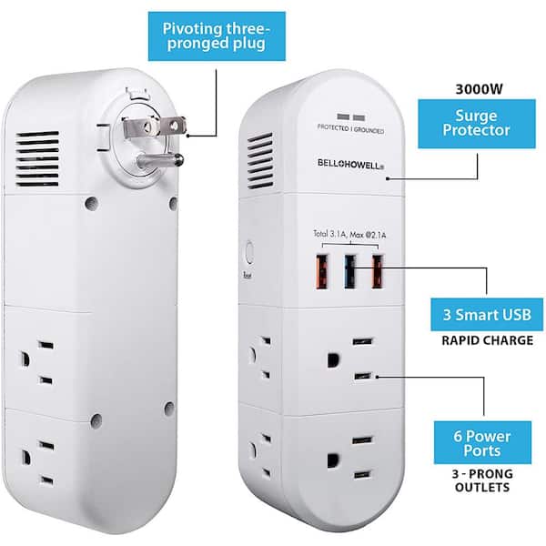 Bell'O Digital 3-Outlet In Wall Appliance Surge Protector - Sam's Club