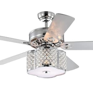 Cori 52 in. Indoor Chrome Finsh Remote Controlled Ceiling Fan with Light Kit