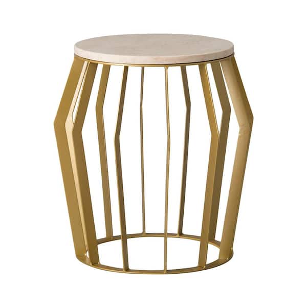 Emissary Billie 19 in. H Gold Round Wrought Iron Accent Table