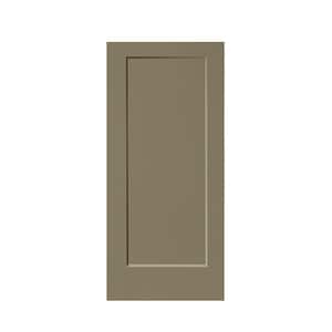 30 in. x 80 in. Olive Green Stained Composite MDF 1-Panel Interior Barn Door Slab