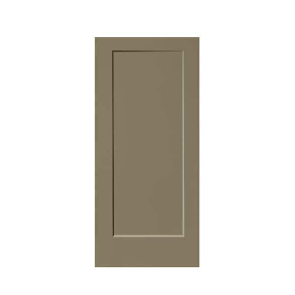CALHOME 36 in. x 80 in. Olive Green Stained Composite MDF 1-Panel Interior Barn Door Slab