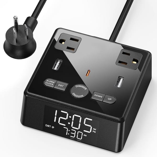 Yichuhaoxi 6.5 ft. 5-Outler Power Strip Surge Protector with LCD Display and Easy Alarm Setting