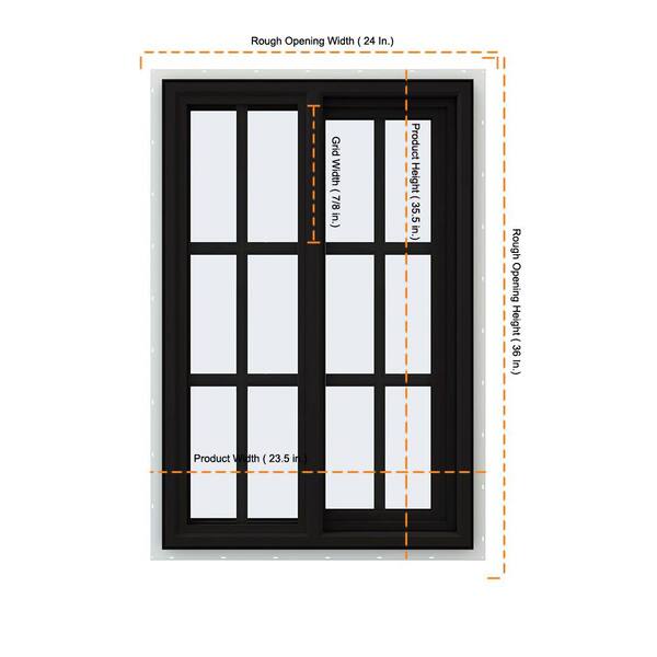 JELD-WEN 24 in. x 36 in. V-4500 Series Black FiniShield Vinyl