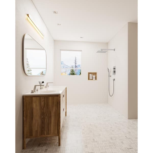 3-Spray 10 in. Wall Mount Dual Fixed and Handheld Shower Head 2.5 GPM in Brushed Nickel Valve Included