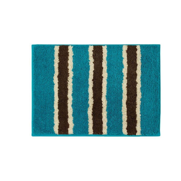 Bathtopia Ace Teal 16 in. x 24 in. Bath Rug