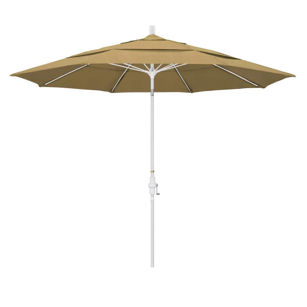 California Umbrella 11 ft. Fiberglass Collar Tilt Double Vented Patio ...