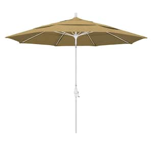 11 ft. Fiberglass Collar Tilt Double Vented Patio Umbrella in Champagne Olefin