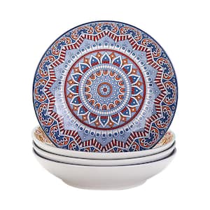 Mandala 24 fl. oz. Multi-colors Porcelain Soup Plate (Set of 4)