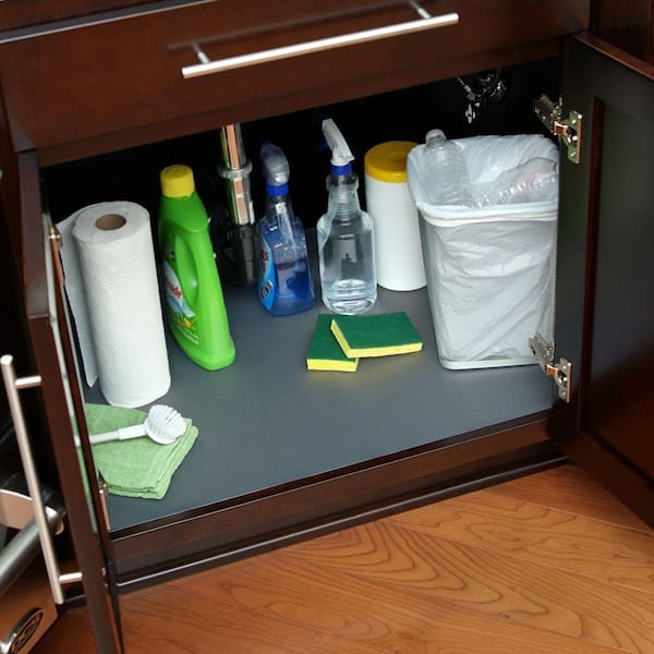 Under Sink Mat Shelf or Drawer Liner in Graphite (24 in. x 48 in.)