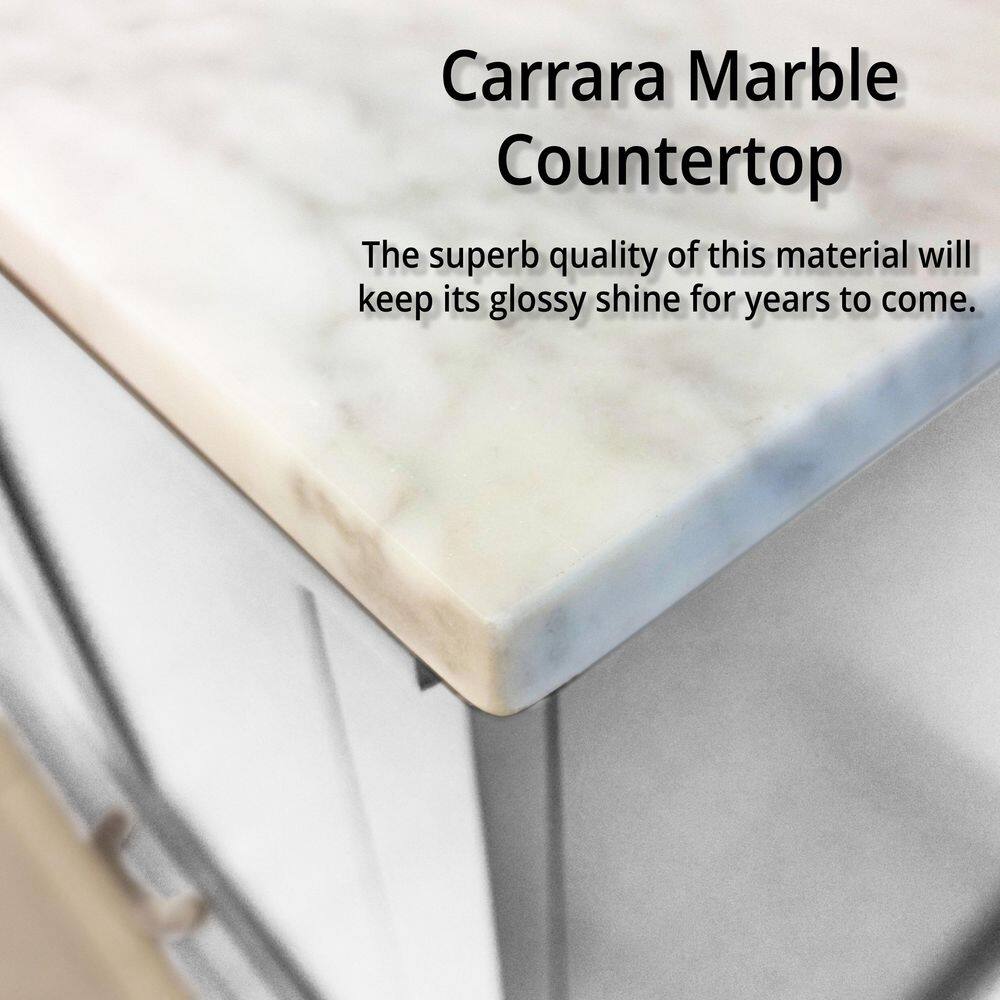 Dukes 48" White Marble Top Single Vanity with Sink