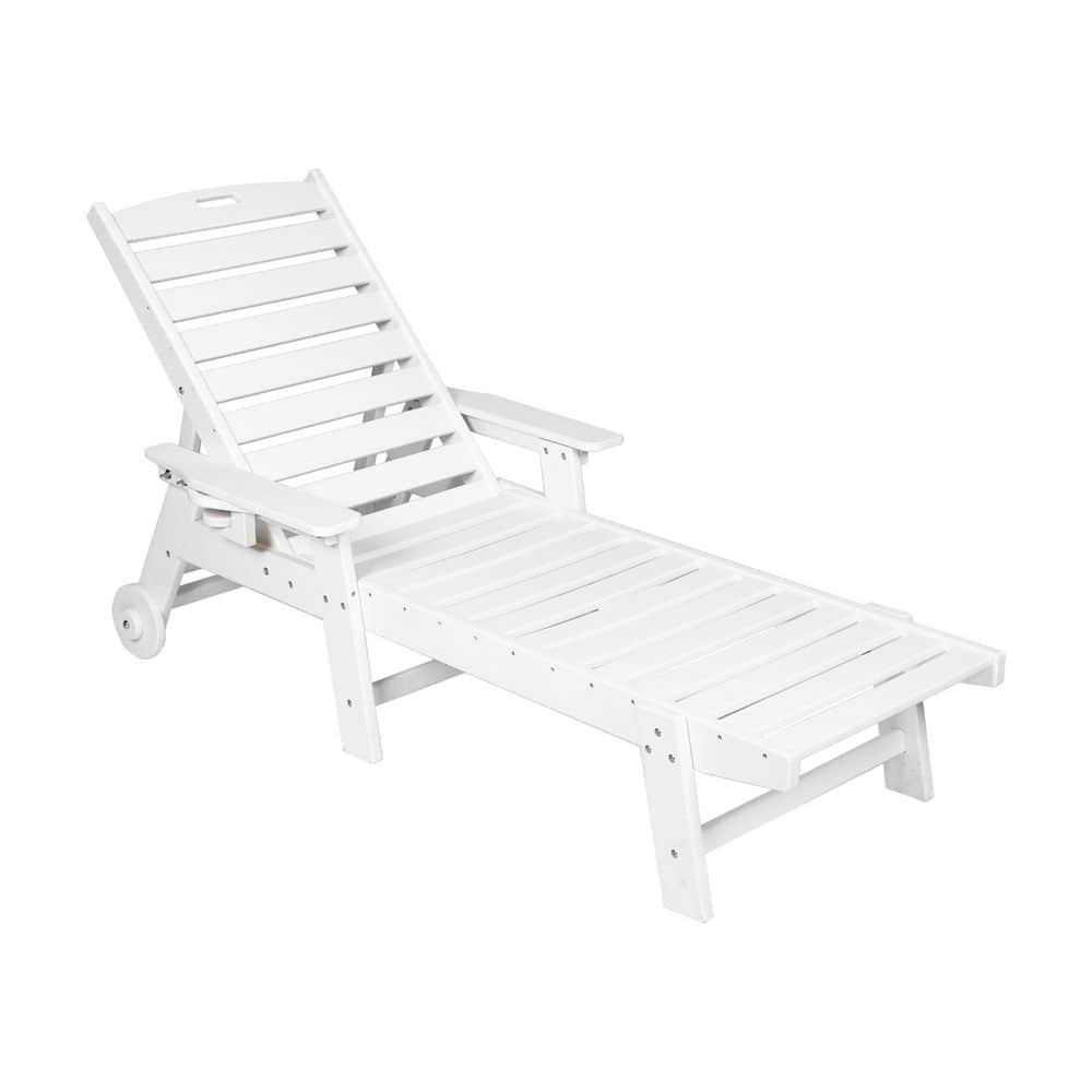 White 1-Piece Plastic HDPE Outdoor Chaise Lounge Chair price history on PriceWatchPro