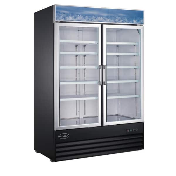 SABA 56 in. W 45 cu. ft. Two Glass Door Commercial Merchandiser Freezer Reach In