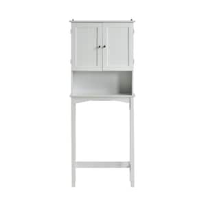 23.6 in. W x 62 in. H x 8.9 in. D White Over-the-Toilet Storage with Adjustable Shelf