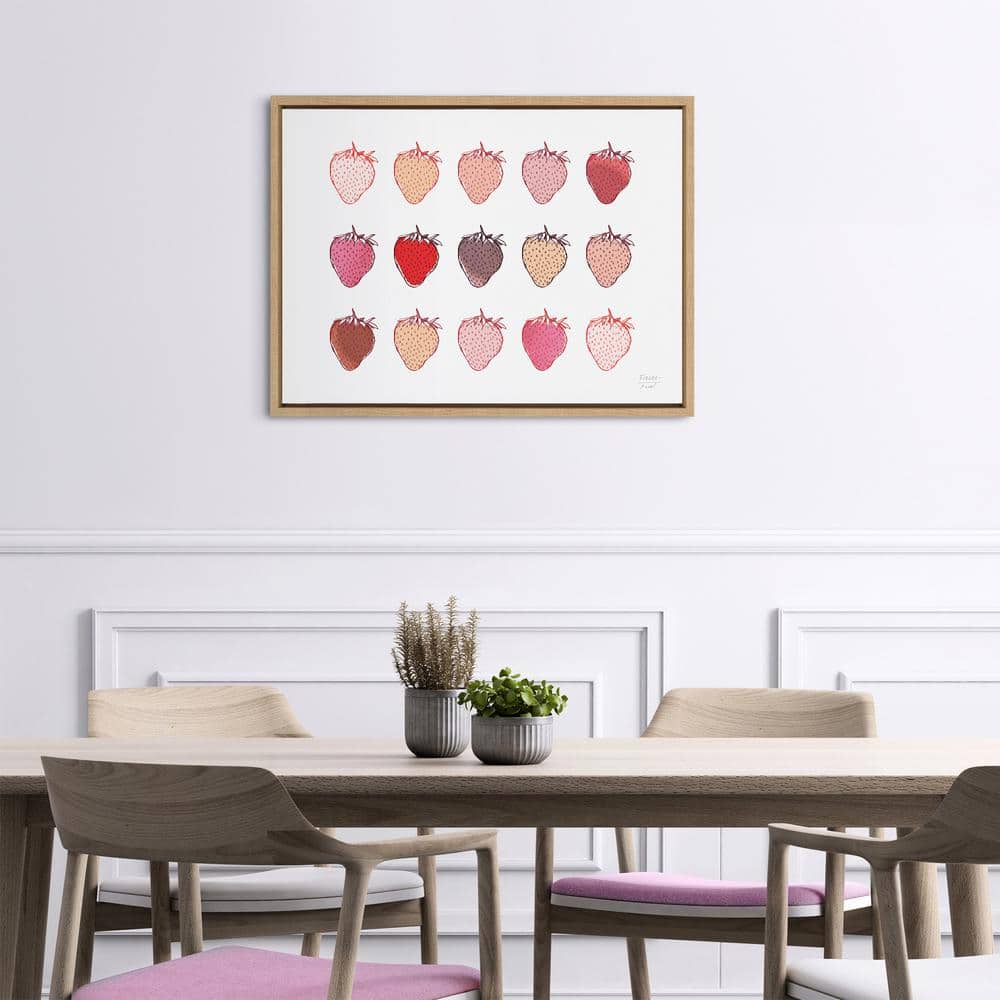 Natural Strawberry Fields Abstract Canvas Print with Polystyrene Frame