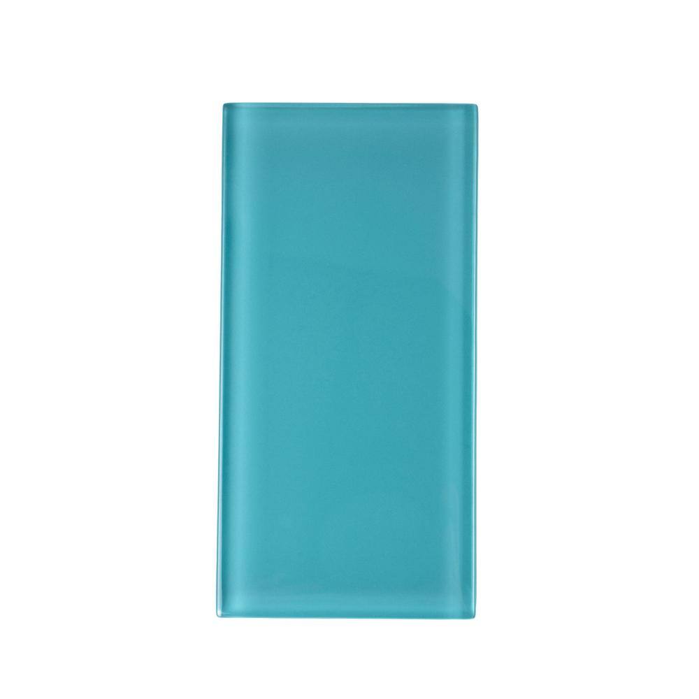 Turkish Blue 3x6 Glossy Glass Subway Wall Tile