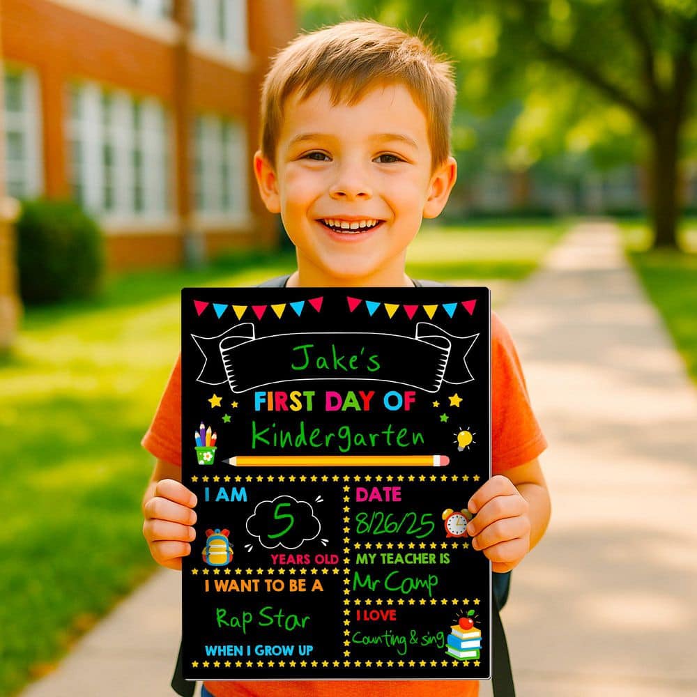 1-Pack 14 x 11 in. Double Sided Reusable First and Last Day of School Chalkboard for Kindergarten Photo Sharing Prop price history on PriceWatchPro