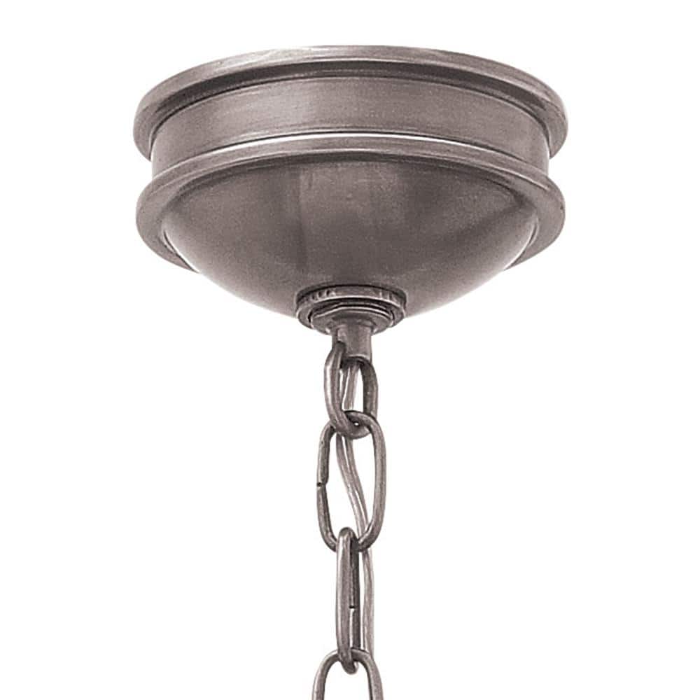 Mini Etched Opal 4-Light LED Pendant in Antique Nickel