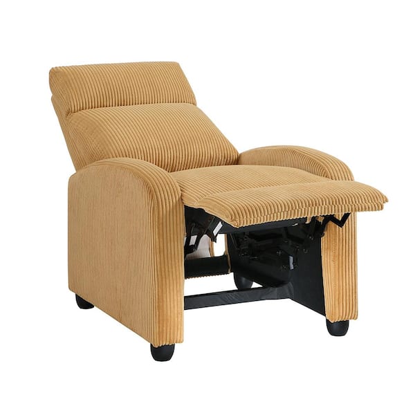 Lazzara Guthrie Yellow Corduroy Manual Push Back Recliner 9588YLW - Main Image