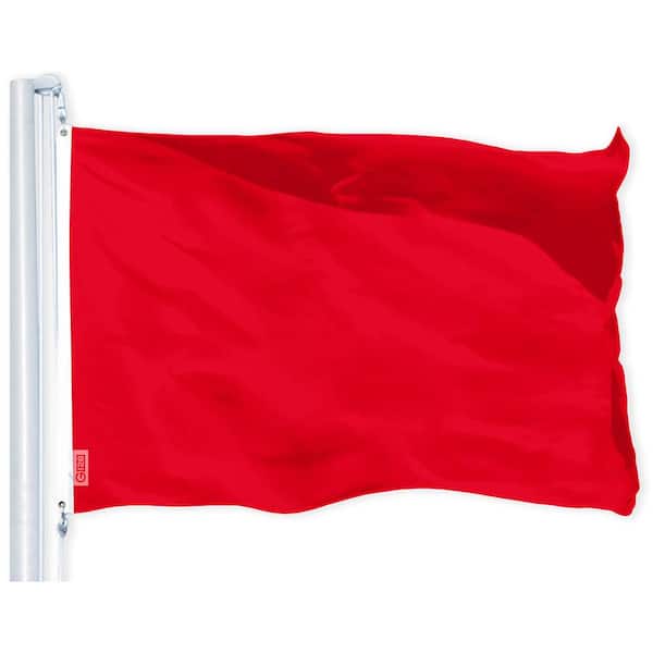G128 3 ft. x 5 ft. Polyester Red Printed Flag 150D BG 1PK