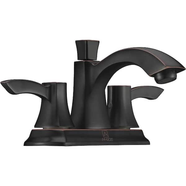 Vista Series 4 in. Centerset 2-Handle Mid-Arc Bathroom Faucet in Oil Rubbed Bronze