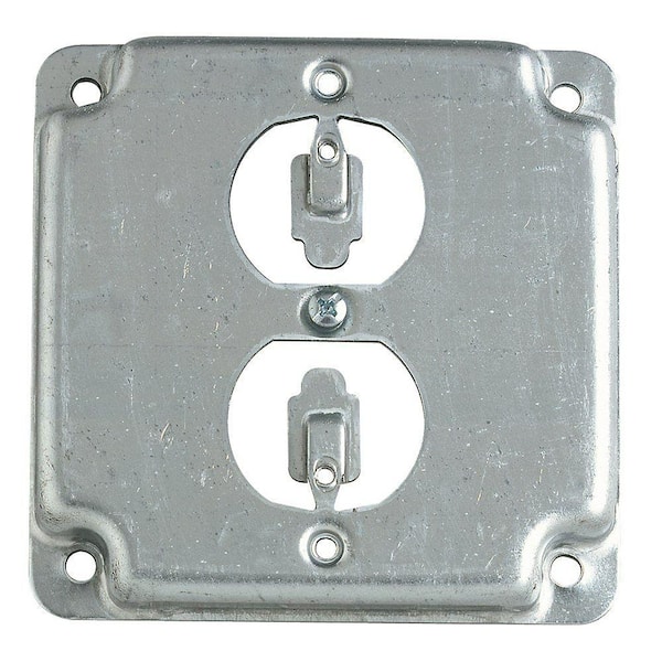 Steel City 1/2 in. Raised 4in. Square Single Duplex Receptacle Cover