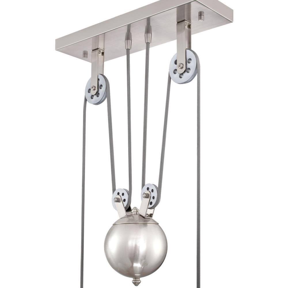 Brushed Nickel 3-Light Industrial Island Pendant