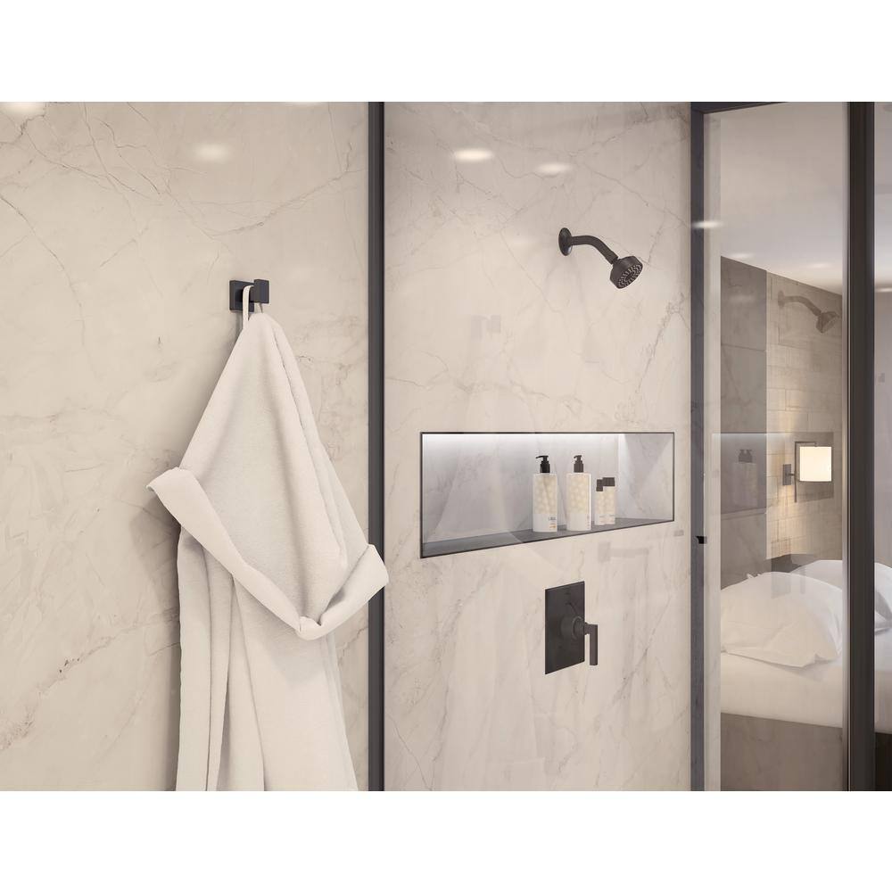 Matte Black Metal Wall-Mounted Duro Robe Hook