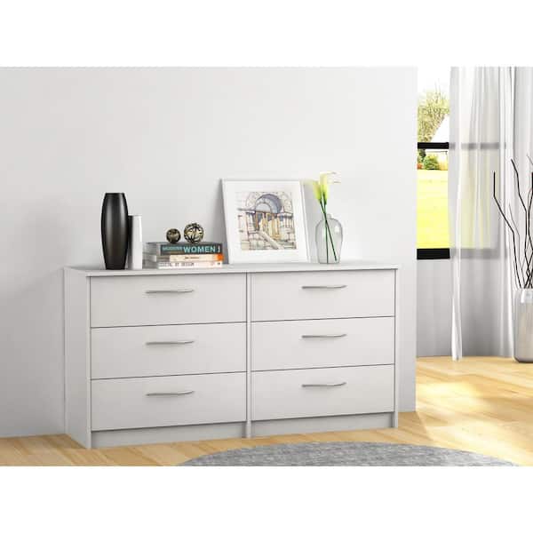 Unbranded Finch 6-Drawer Antique White Dresser
