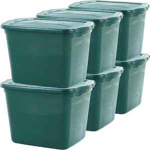 18 Gal. Storage Containers with Lids, Eco Green, Pack of 6