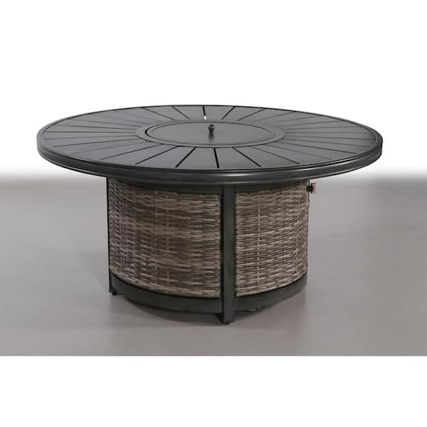 53 in. W 60,000 BTU Round Outdoor Propane Gas Fire Pit Table