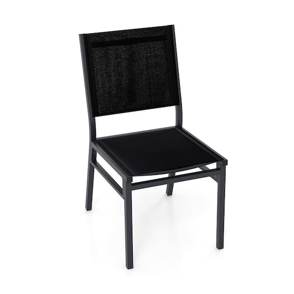ANGELES HOME Outdoor Dining Chair with Breathable Seat and Backrest for Backyard Porch Poolside