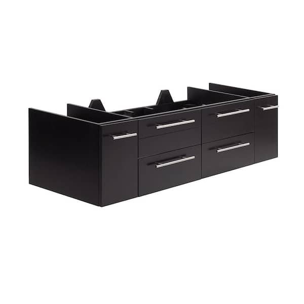 Fresca Lucera 59 in. Wall Mount Floating Single Bath Vanity Cabinet without Top in Espresso - Undermount Sink Compatible