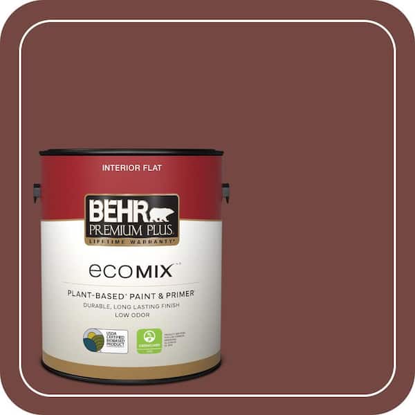 1 gal. #160F-7 Burnished Mahogany Flat EcoMix Plant-Based Interior Paint & Primer